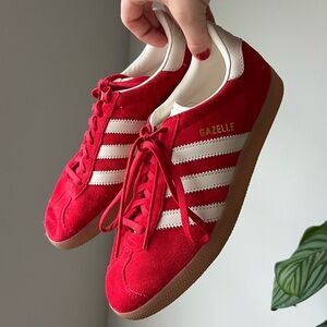 Size 8 Red Adidas Gazelles